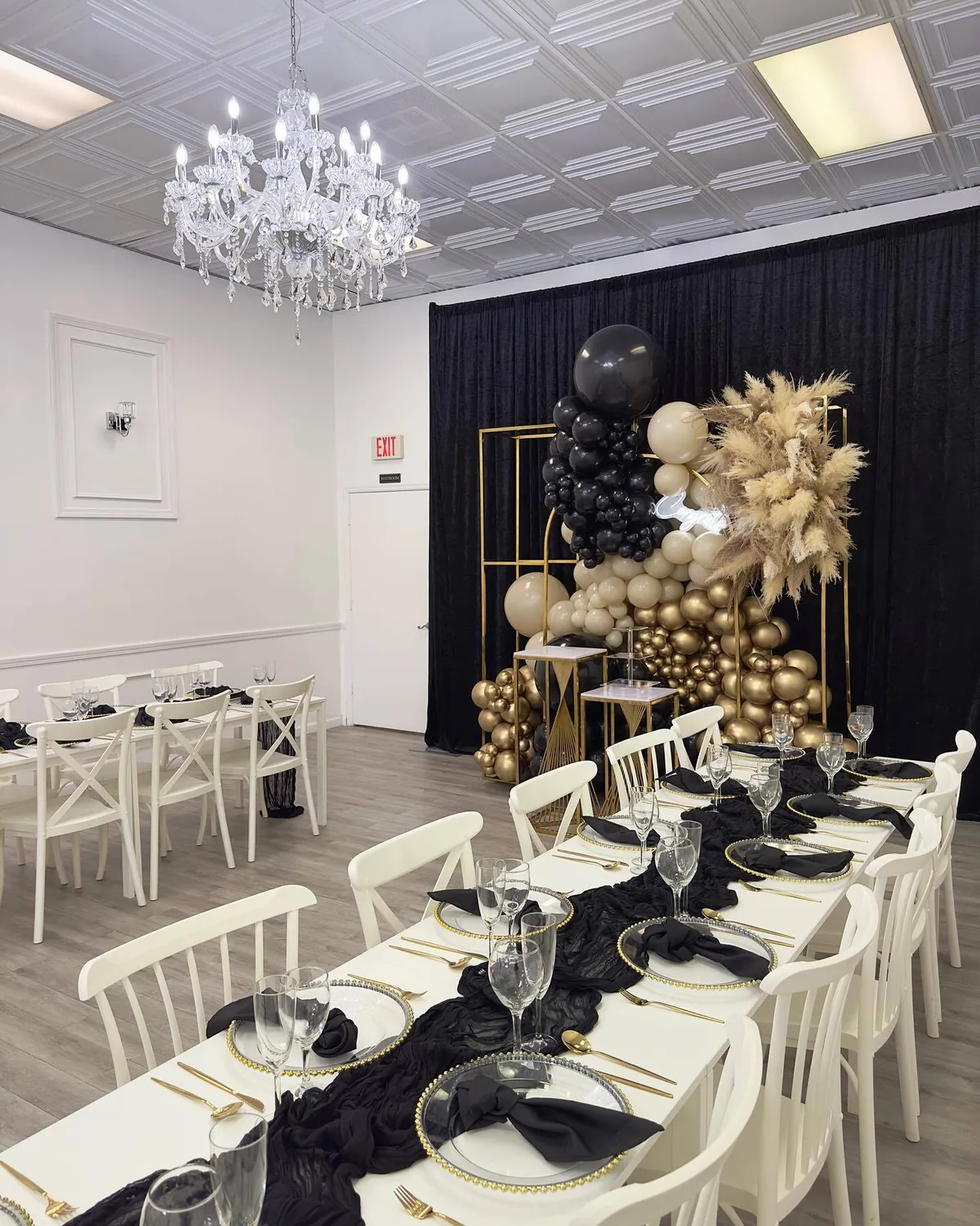Gold Table Setting Details at Blanco Event Center Columbus Ohio