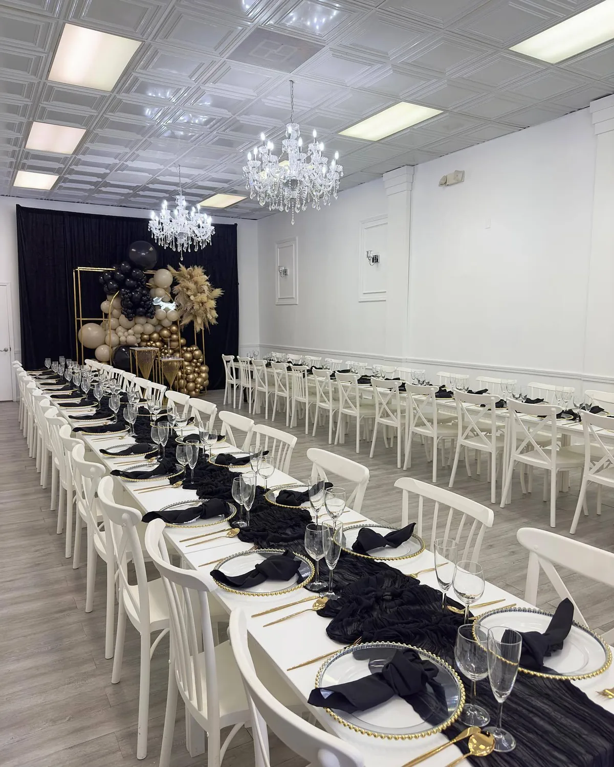 Black & Gold Full Room at Blanco Event Center Columbus Ohio