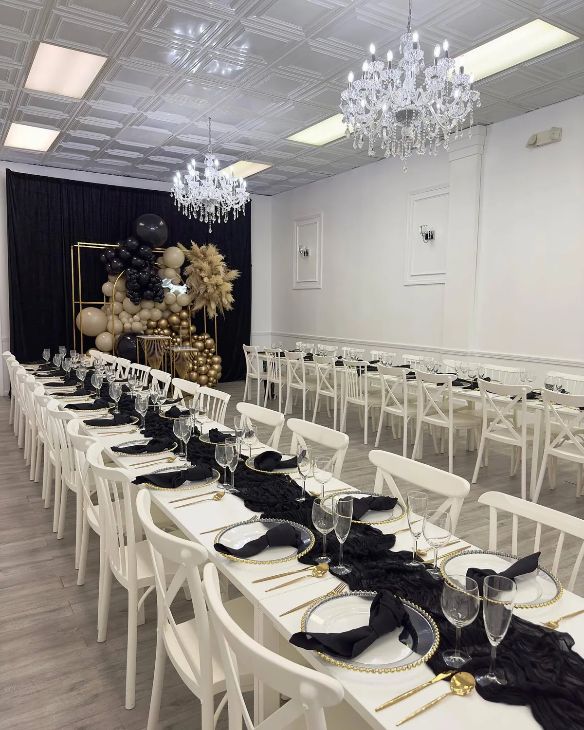Black & Gold Setup at Blanco Event Center Columbus Ohio
