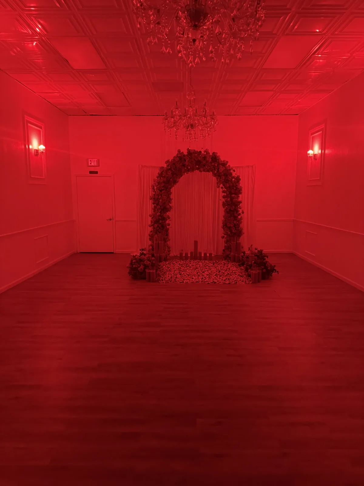 Candles and roses proposal decor Columbus Ohio